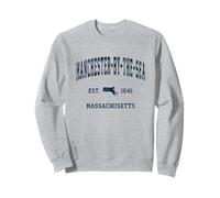Manchester-by-The-Sea Massachusetts MA Vintage Athletic Navy Sweatshirt