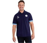 Manchester City F.C. Polo Manches Courtes Homme, Col T-Shirt de Sport Boutonné (Bleu Marine, M)