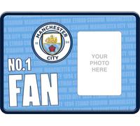 Manchester City FC - Cadre photo "No.1 Fan", métal, gaufré BS4654 (taille unique) (bleu ciel/blanc/jaune)