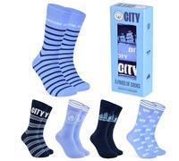 Manchester City FC Chaussettes Homme - Lot de 5 Chaussette Douces et Respirantes