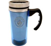 Manchester City FC - Mug de voyage, Officiel, Aluminium TA1661 (Taille unique) (Bleu ciel)