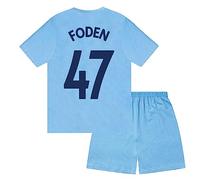MANCHESTER CITY FC Officiel - Ensemble de Pyjama Court thème Football - garçon - Bleu Marine/Foden 47-10-11 Ans
