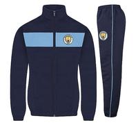 Manchester City FC officiel - Lot veste et pantalon de survêtement thème football - garçon - Bleu marine/ciel - 12-13 ans