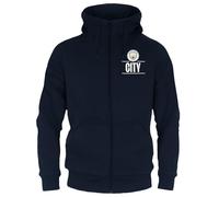 Manchester City FC officiel - Pull zippé à capuche thème football - polaire - homme - Small
