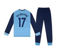 Manchester City FC Officiel - Pyjama Long thème Football - garçon - imprimé Effet Sublimation - Bleu Ciel De Bruyne - 11-12 Ans