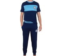MANCHESTER CITY FC Officiel - Pyjama Long thème Football - Homme - Bleu Marine/Bleu Ciel - XXL