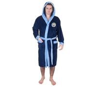 Manchester City FC Officiel - Robe de Chambre à Capuche thème Football - Polaire - Homme - Bleu Marine - L