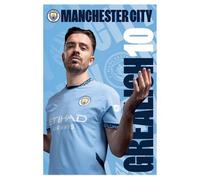 Manchester City FC - Poster "Jack Grealish", Maxi PM10561 (91,5 cm x 0,12 cm x 61 cm) (Bleu ciel/blanc)