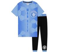 MANCHESTER CITY FC Pyjama Garçon - Confortable Vêtement de Nuit - Cadeau Enfant (Bleu/Noir, 9-10 Ans)