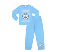 MANCHESTER CITY Pyjama long pour homme et enfant avec inscription « Merry Christmas » - Pour garçons et filles, bleu, M