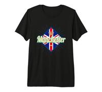 Manchester City UK Rétro Royaume-Uni Vintage Angleterre T-Shirt Haut de Gamme