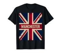 Manchester England Drapeau Royaume-Uni Born and Bred Music T-Shirt