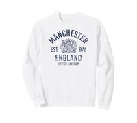Manchester England United Kingdom Est. 87AD Bleu Vieilli Sweatshirt