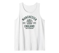 Manchester England United Kingdom Est. 87AD Encre Vert forêt Débardeur
