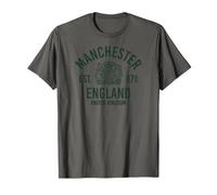Manchester England United Kingdom Est. 87AD Encre Vert forêt T-Shirt