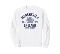 Manchester England United Kingdom Est. 87AD Impression Bleue Sweatshirt