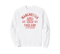 Manchester England United Kingdom Est. 87AD Rouge Vieilli Sweatshirt