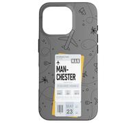 Manchester Man Boarding Pass Air Flight Ticket City Plane Coque pour iPhone 16 Pro