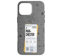 Manchester Man Boarding Pass Air Flight Ticket City Plane Coque pour iPhone 16 Pro Max