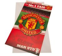 Manchester United FC - Carte d'anniversaire "No 1 Fan" TA10647 (Taille unique) (Rouge/Jaune)