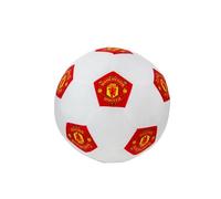 Manchester United FC Coussin Rond sous Licence Officielle Ballon de Football Super Doux Blanc Parfait pour n'importe Quelle Chambre sur Le canapé 25 x 25 cm