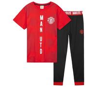 Manchester United FC Ensembles de Pyjama Garçon, Confortable 2 Pièces - Cadeau Enfant (Rouge/Noir, 13-14 Ans)