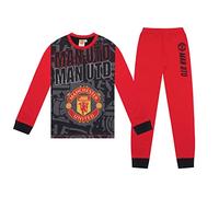 Manchester United FC Officiel - Pyjama Long thème Football - garçon - imprimé Effet Sublimation - Noir/Rouge - 13-14 Ans