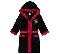 Manchester United FC officiel - Robe de chambre à capuche thème football - polaire - garçon - noir - 11-12 ans