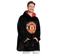 Manchester United FC Pull Oversize Capuche Homme, Énorme Poncho Homme (Noir)