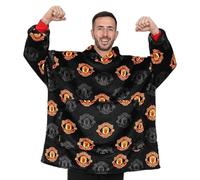 Manchester United Football Club Sweat à capuche en polaire de luxe entièrement doublé pour homme Noir, Noir , taille unique