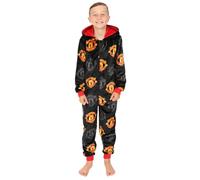 Manchester United Grenouillère en polaire pour garçon Football Club, Noir , 14-15 ans