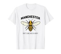 Manchester Worker Bee ne Regarde Pas en arrière avec colère T-Shirt Graphique avec Valeur, Homme, Blanc, XL