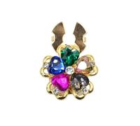 Manchette 1PCS Rhinestone Cufflinks Shirt Button Covers Crystal Flower Jewelry Wedding Party(Color)