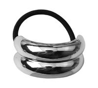 Manchette à cheveux pour queue de cheval - Attache à cheveux en métal à double arc pour filles, corde en cuir, petite pince pour queue de cheval 5,8 x 2,5 x 3 cm, fermeture sécurisée élégante | Élasti