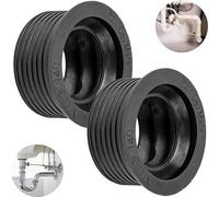 Manchette Caoutchouc Siphon Lavabo, 2pcs, DN 30/40, pour Tuyau d'écoulement DN40 HT int. Ø 40mm et Tuyaux 1 ¼" ext. Ø28-32 mm, Joint en Caoutchouc avec Butée Ø45 mm, Joints Siphons Profondeur 25 mm