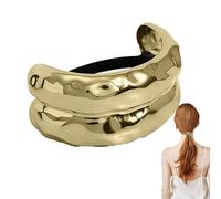 Manchette de cheveux de queue de cheval, cravate de cheveux en métal,Porte-queue de cheval élastique pour - Bande de en métal, manchette pour les déplacements quotidiens, les dîners, l
