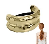 Manchette de queue de cheval, élastique pour cheveux décoratif, porte-queue de cheval unique pour cheveux, bracelet de cheveux avec bande en métal pour dîner quotidien, sorties informelles