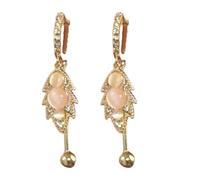 Manchette d'oreille contemporaine avec motif feuille et véritable pierre œil de chat. Un design unique, vous pouvez porter jour comme nuit avec des boucles d'oreilles en forme de feuille de pierre de
