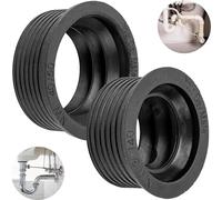 Manchette en caoutchouc pour siphon, 2 pièces, DN 30/40 et NW 40/50, pour tuyau d'évacuation DN40 - DN50 Intérieur Ø 40-50 mm et 1 ¼" - 1 ½" Tube siphon extérieur Ø 28-40 mm, Ø 55 mm butée
