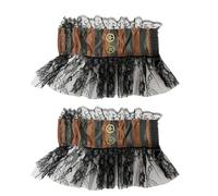 Manchette en dentelle - 20 x 15 x 0,3 cm - Faux bracelet élastique pour le carnaval, avec une utilisation décorative et portable, accessoire de costume pour théâtre, événements d'anniversaire,