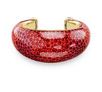 Manchette Idyllia, Rouge, Doré à l’or 18 carats (750/1000) S