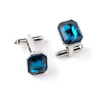 Manchette Mens Cufflinks For Shirts Fashion Cuff Colorful Suits Blue Red Buckle Pink Silvery Cufflinks(Green)