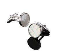 Manchette Men's French Shirt Cufflinks High-end Round Shell Cat's Eye Stone Redwood Cuffs(806)