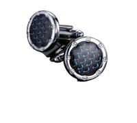 Manchette Men's French Shirt Cufflinks High-end Round Shell Cat's Eye Stone Redwood Cuffs(Color 20)