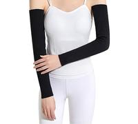 Manchettes chauffantes en polaire thermique élastiques pour bras et coudes - Manches d'hiver sans doigts longueur coude - Support et attelle de protection pour bras et poignet - Manchettes longues