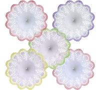 Manchettes florales style Biedermeier aspect batik Ø27cm Set de 25 couleurs tendance