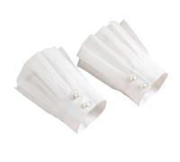 Manchettes pour Femmes en Chiffon Blanc, 1 Paire, Style Simple | Poignets Détachables, Finition Lisse, pour Chemisiers, Bureau et Soirée, Touche Douce