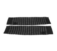 Manchettes Rayées Longues en Polyester, Mitaines sans Doigts Gothiques | Noir et Gris Foncé, Poignets Élastiques, Port Confortable, Respirantes, Protection UV pour École ou Tâches Ménagères