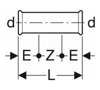 Geberit Geberit Manchon coulissant Mapress acier C d=18 mm, zingué extérieur Quantité:1