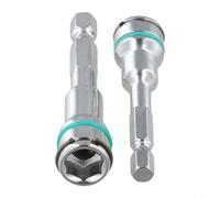 Manchon adaptateur de douille hexagonale à ressort pour tournevis à écrou tige hexagonale de 6,35 mm, compatible avec cliquets, perceuses pneumatiques et tournevis électriques (8 + 10 mm)